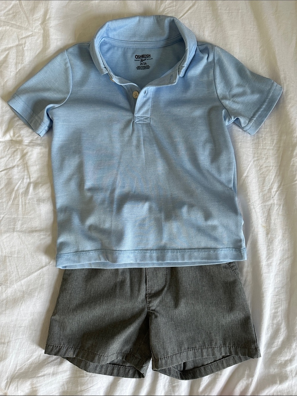 OshKosh Light Blue Polo Shirt and shorts set - Kids